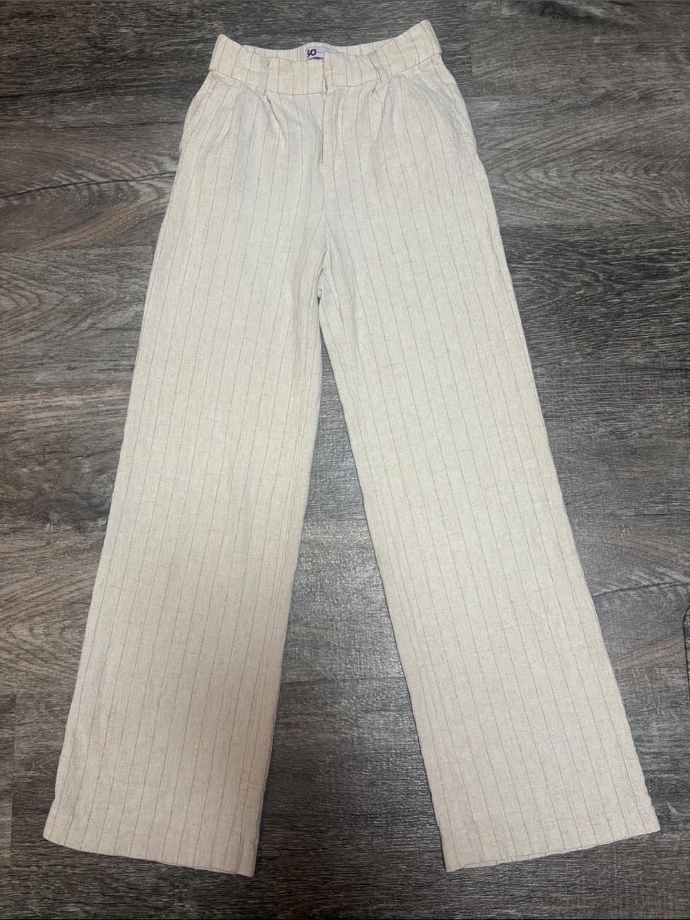Women’s Cream/khaki Pinstripe Straight-Leg Chinos